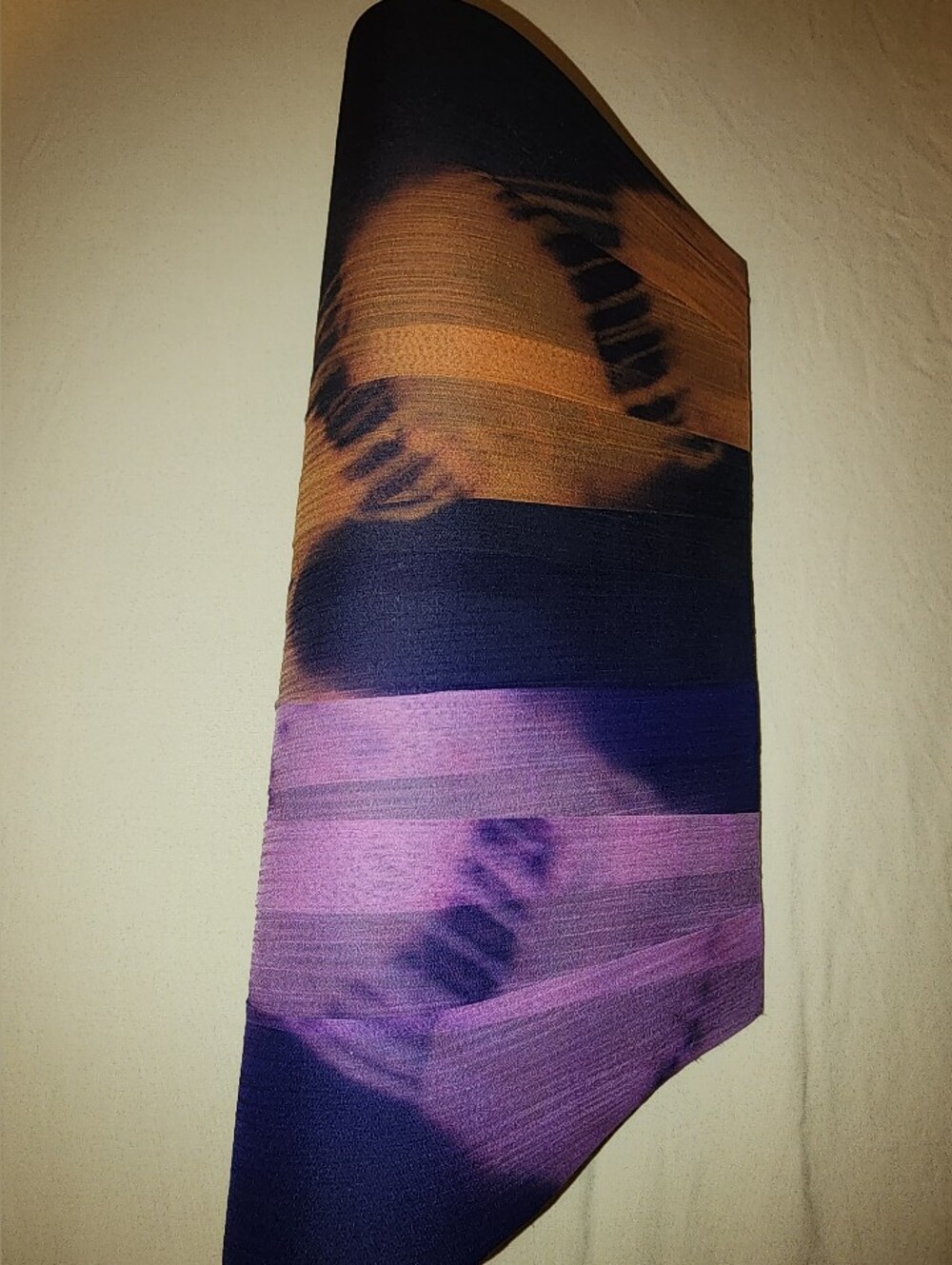 Striped Purple and Brown Wristlet Clutch - Sleek Evening Accessory